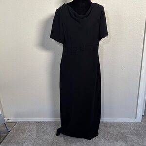 Coldwater Creek Elegant Lined Black Evening Dress Sz 14